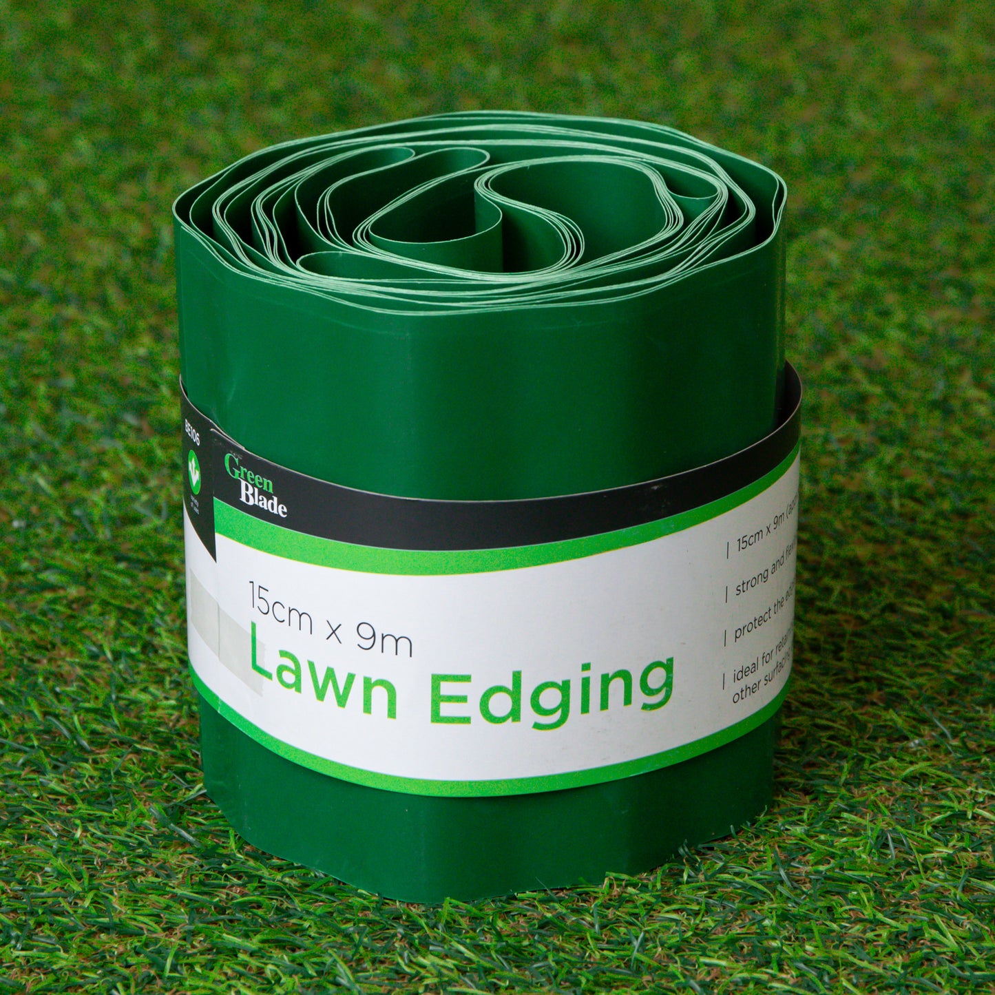 15cm x 9m Large Plastic Corrugated Lawn Garden Edging Border in Green