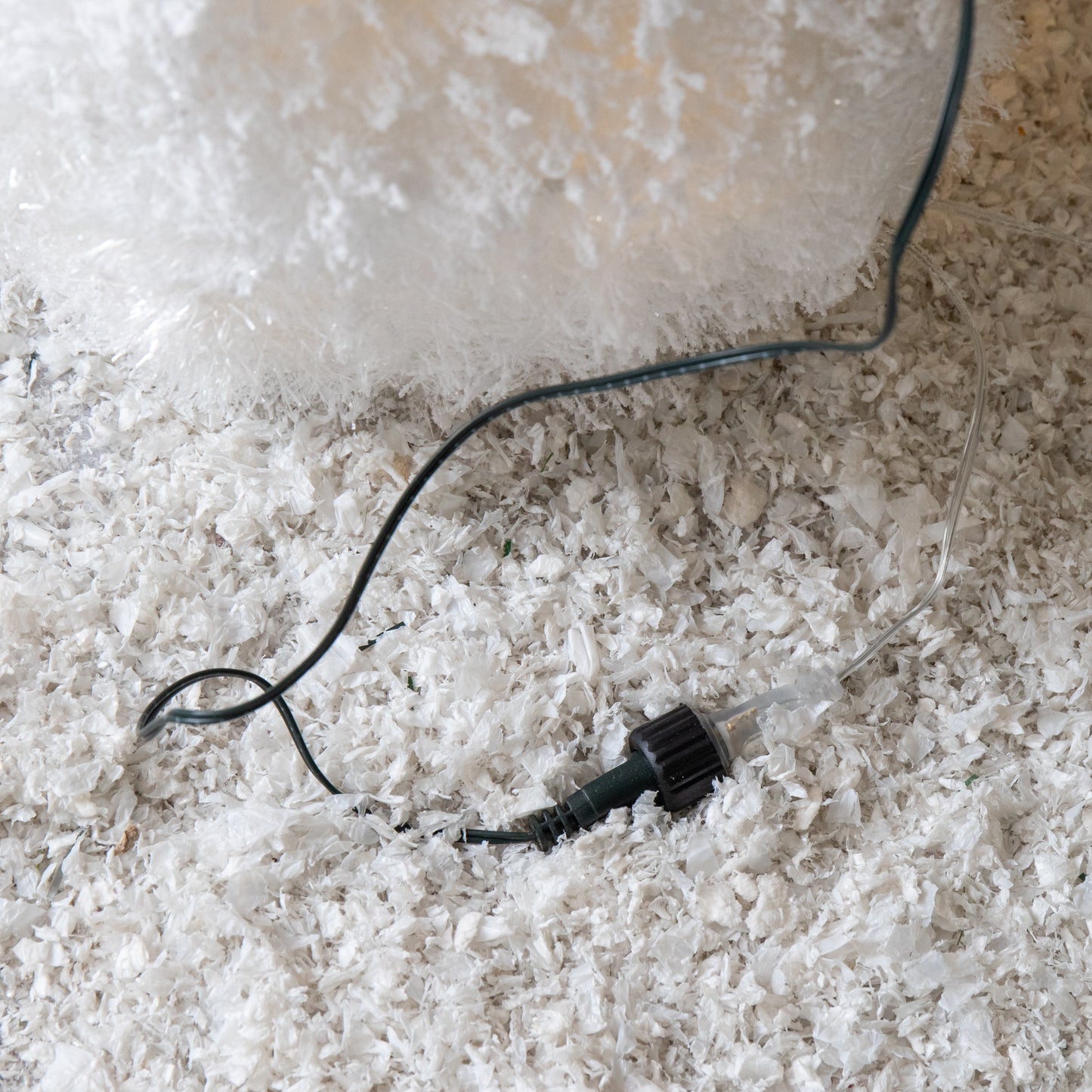 90cm Light up Frosted Tinsel Christmas Snowman with 50 White & Warm White LEDs