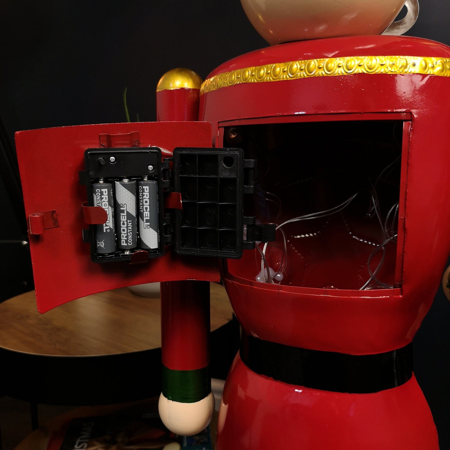 119cm Light Up Nutcracker Soldier LED Christmas Metal Ornament Home Decoration