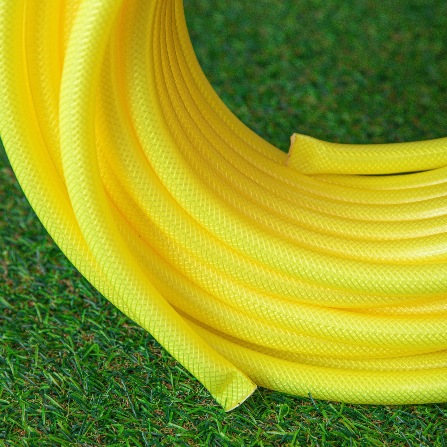 25m Yellow Reinforced Kink Resistant Garden Hose Pipe with Connectors 