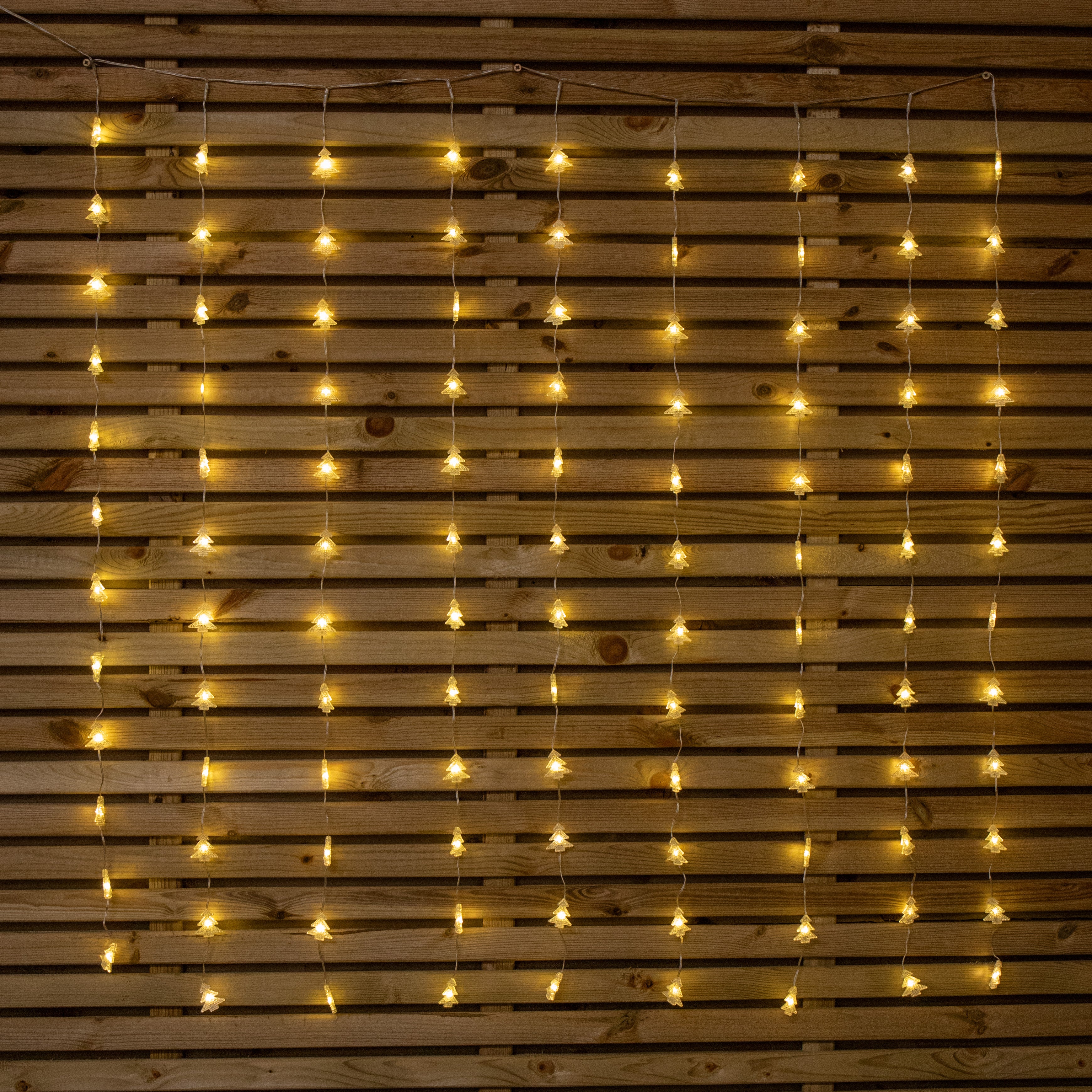 1.2 x 1.2m Light up Christmas Tree Curtain Lights with 108 Warm White LEDs