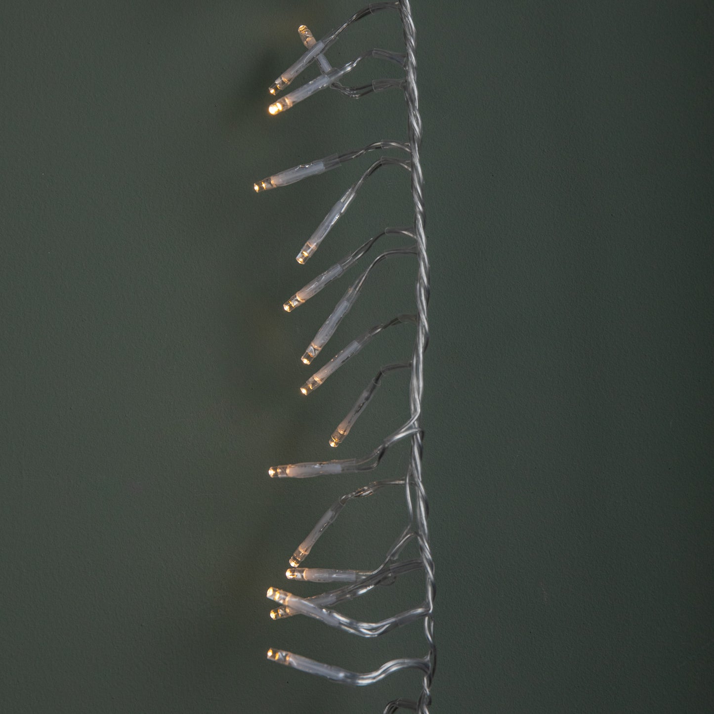 9.3m 720 LED Christmas Cluster String Lights with Timer in Warm White on Clear Cable