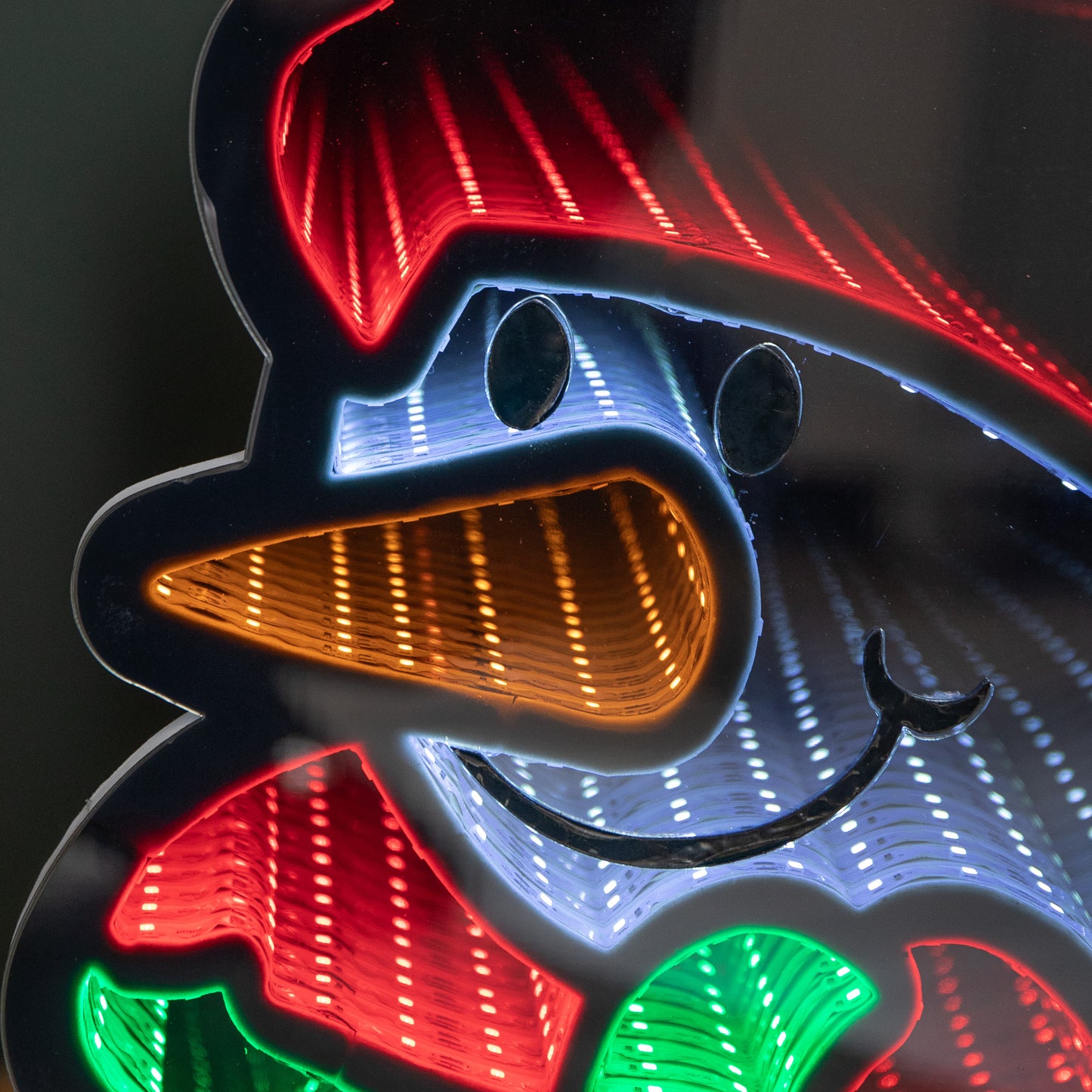 60cm Light up Snowman Infinity Christmas Decoration with Red, White and Green LEDs