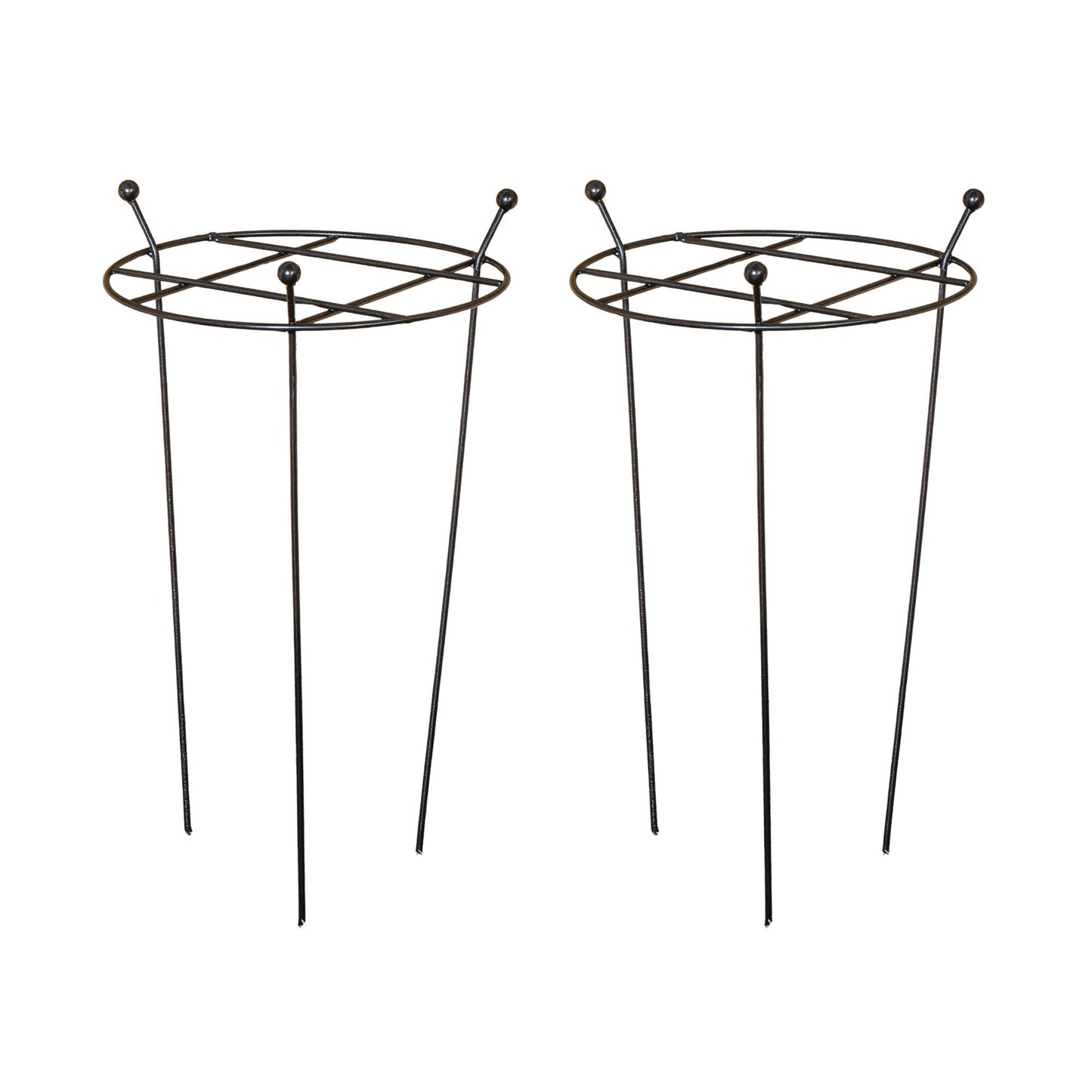Pack of 2 Tom Chambers Cottage Heavy Duty Black Metal Steel Herbaceous Garden Plant Support Grow Through Small 60cm x 35cm