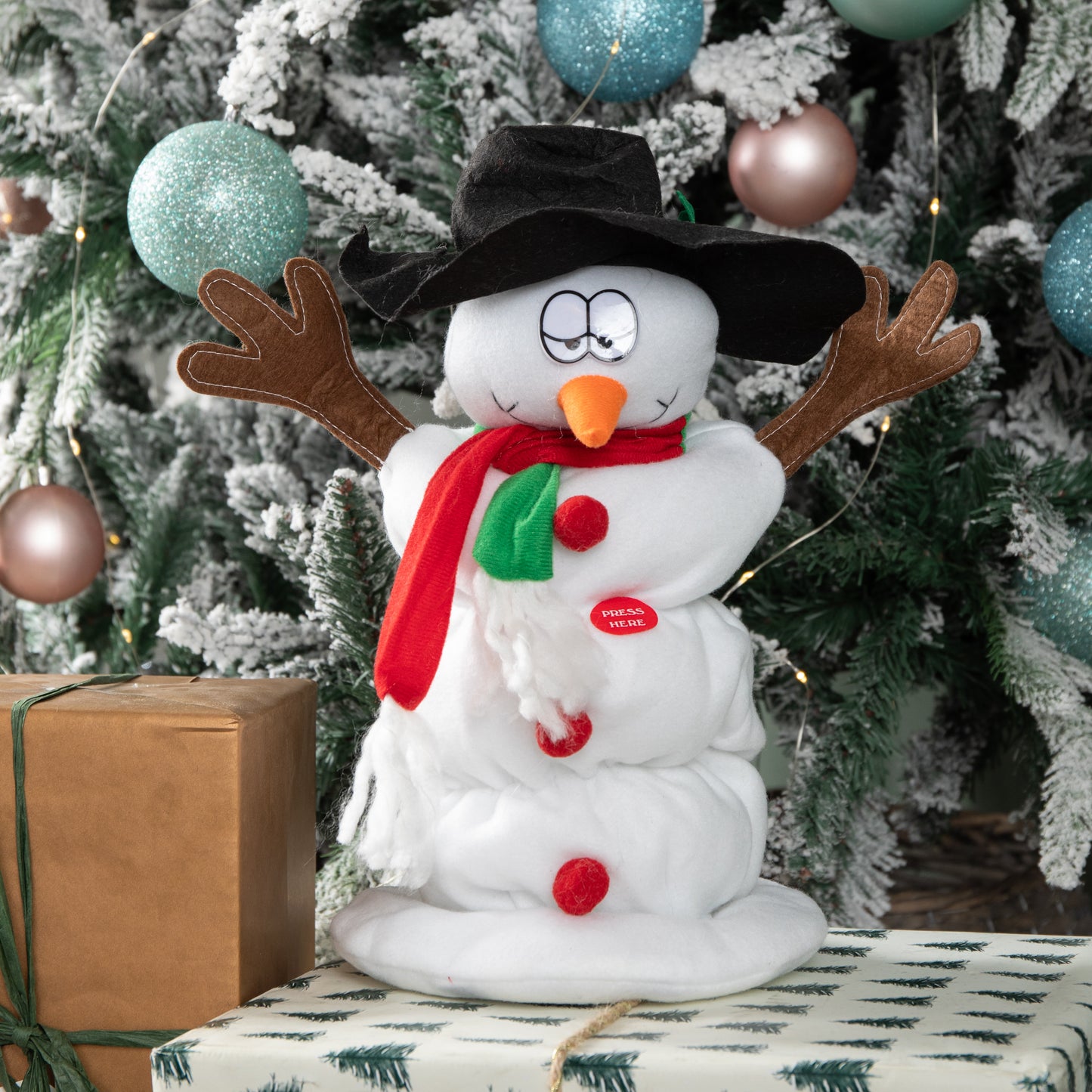 35cm Singing & Dancing Animated Sherbert Snowman Christmas Decoration