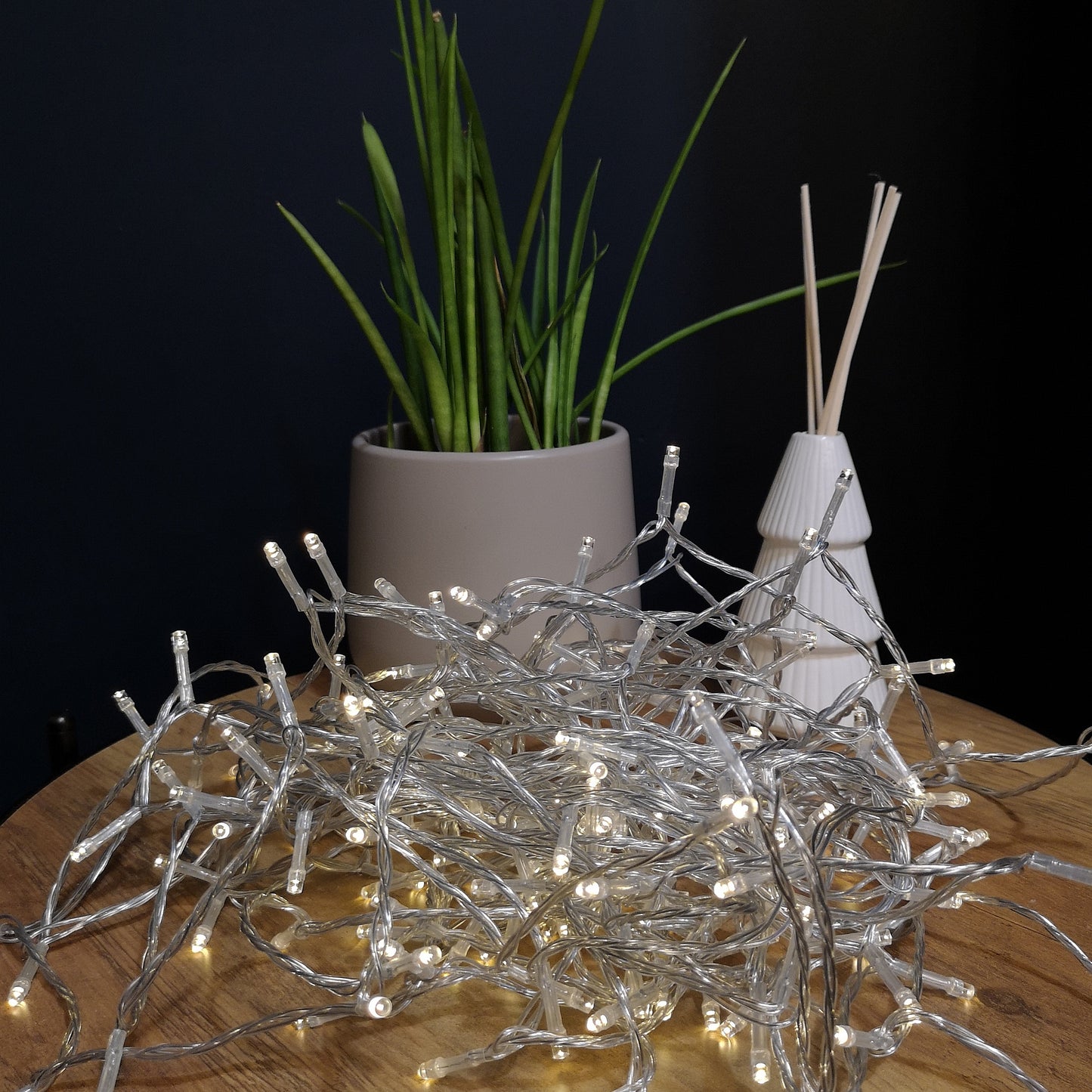 20m Battery Operated Indoor Outdoor Christmas String Lights with 200 LEDs in Warm White