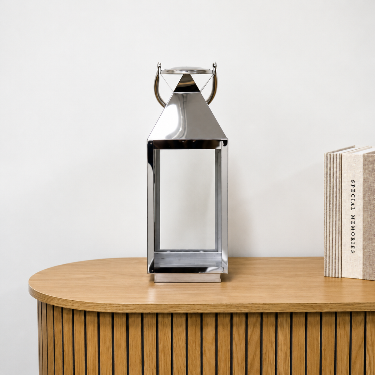 40 x 15cm Large Stainless Steel Candle Lantern Holder
