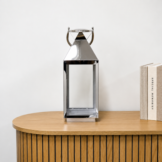 40 x 15cm Large Stainless Steel Candle Lantern Holder