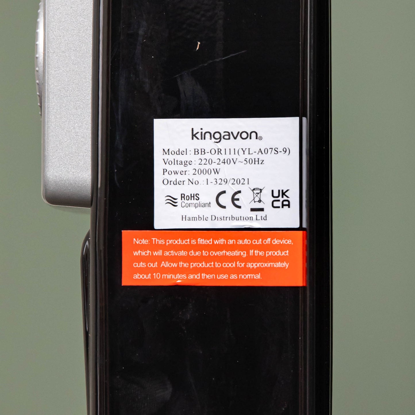 2000w 2kw 9 Fin Slimline Black Oil Filled Radiator Heater with Adjustable Thermostat