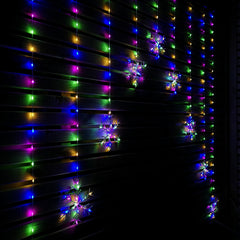 1.2m Multi Colour LED Snowflake Curtain Lights Christmas Decorations