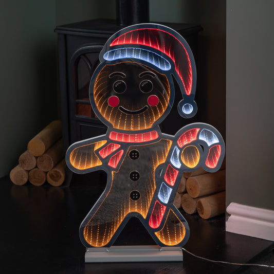60cm Light up Gingerbread Man Infinity Christmas Decoration with LEDs