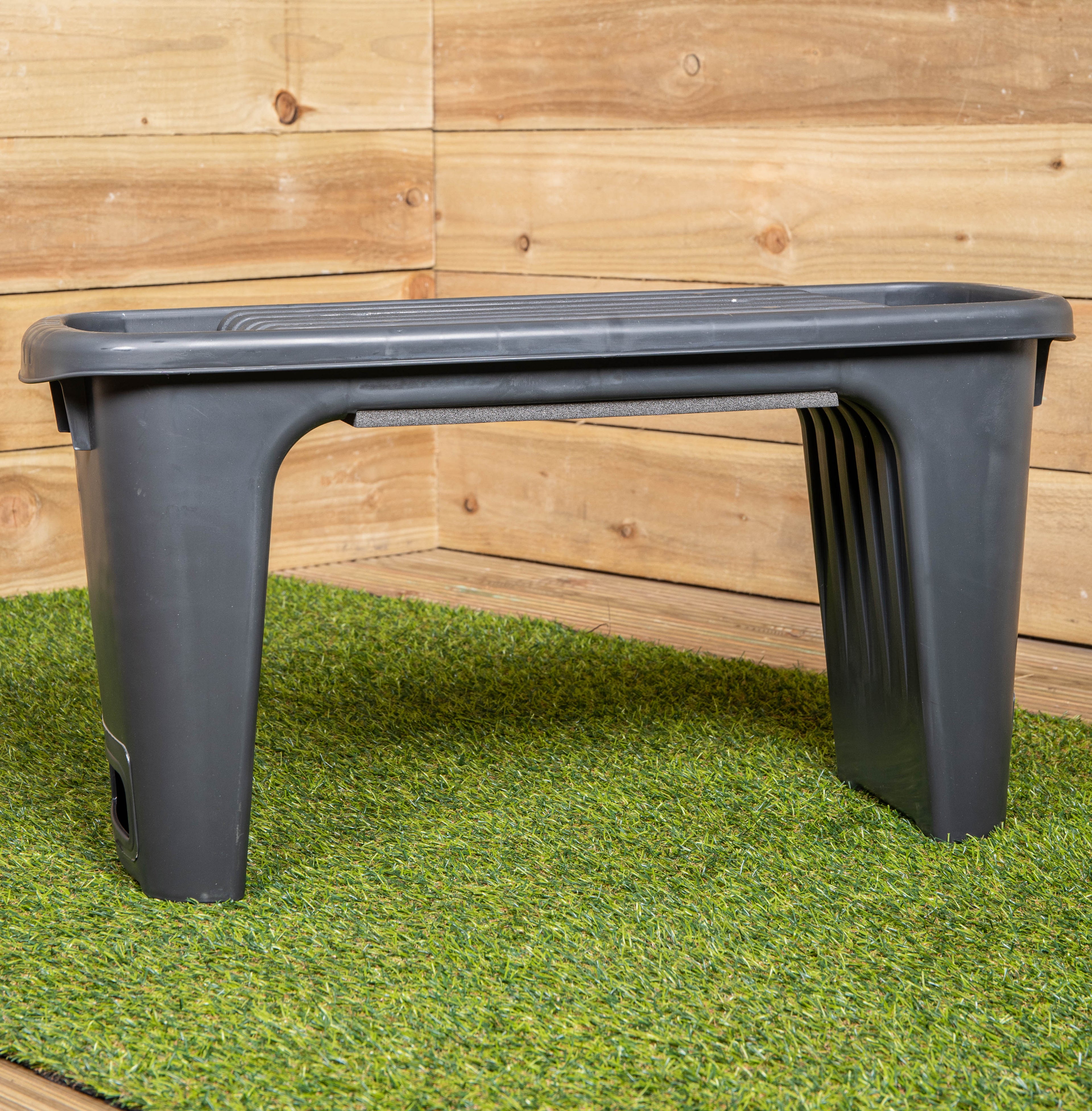 2 in 1 Grey Plastic Garden Kneeler and Stool with Storage Area