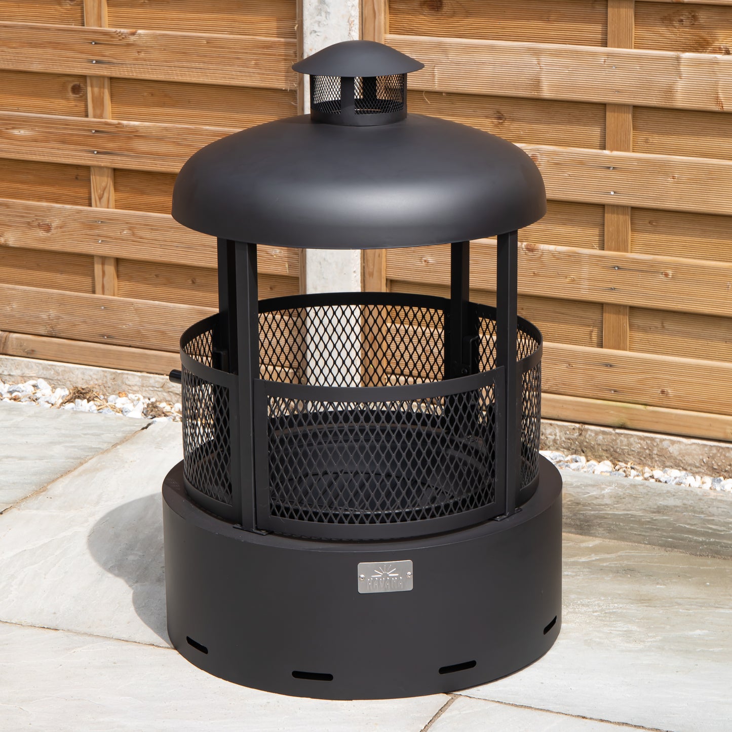80cm Black Steel Firedancer Chiminea Fire Pit with Fire Poker