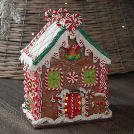 23cm Battery Operated LED Christmas Gingerbread Candy Chalet Decoration