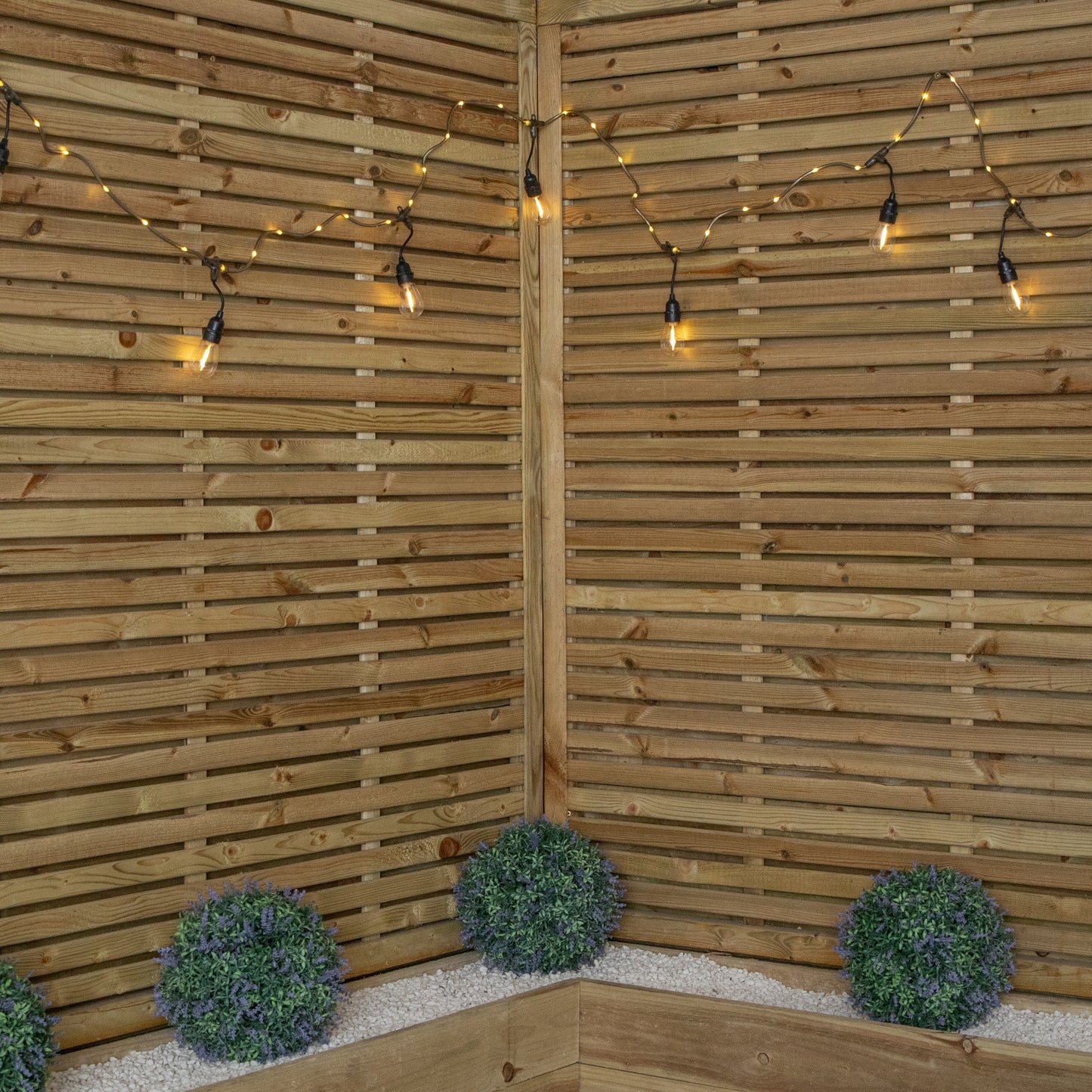 9.5m Set of 20 Connectable Festoon Drop Lights with LED Cable in Warm White