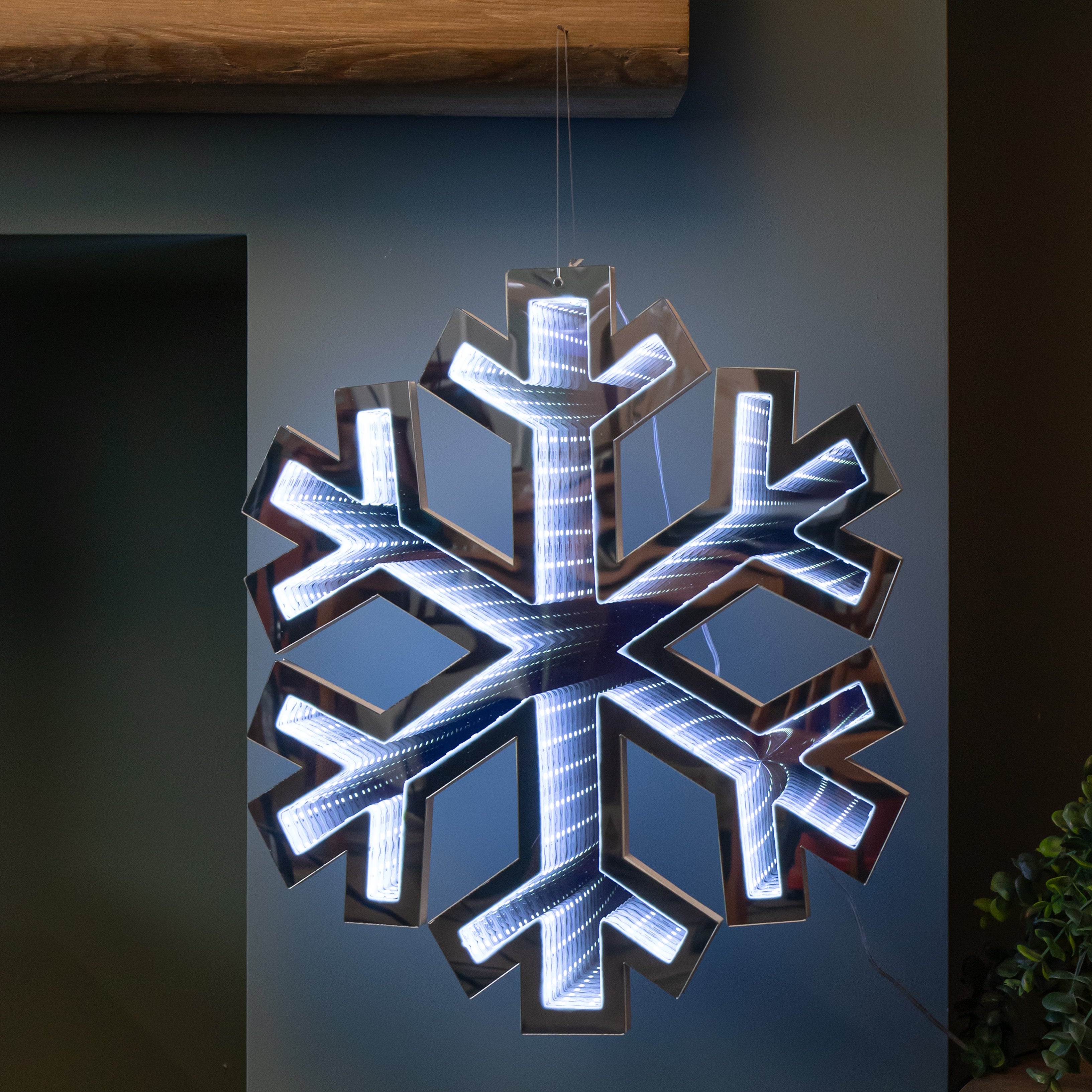 40cm LED Infinity Light Hanging Snowflake