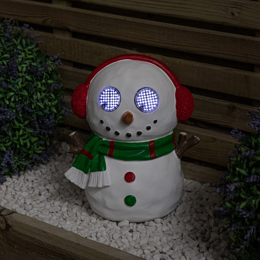 25cm Battery Operated Outdoor Blinkin' Frosty Snowman Christmas with White LEDs & Timer Function