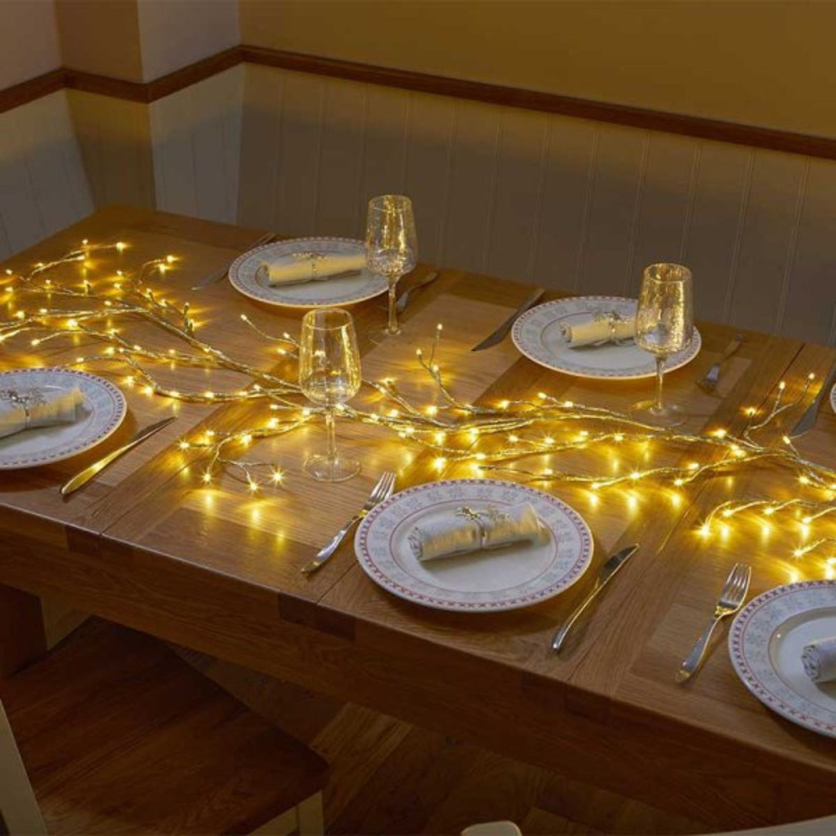 2.3m Light up Indoor Outdoor Christmas Vine with 144 Warm White LEDs