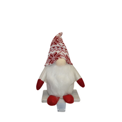 30cm Plush Gnome Gonk Christmas Stocking Holder Decoration with White Body