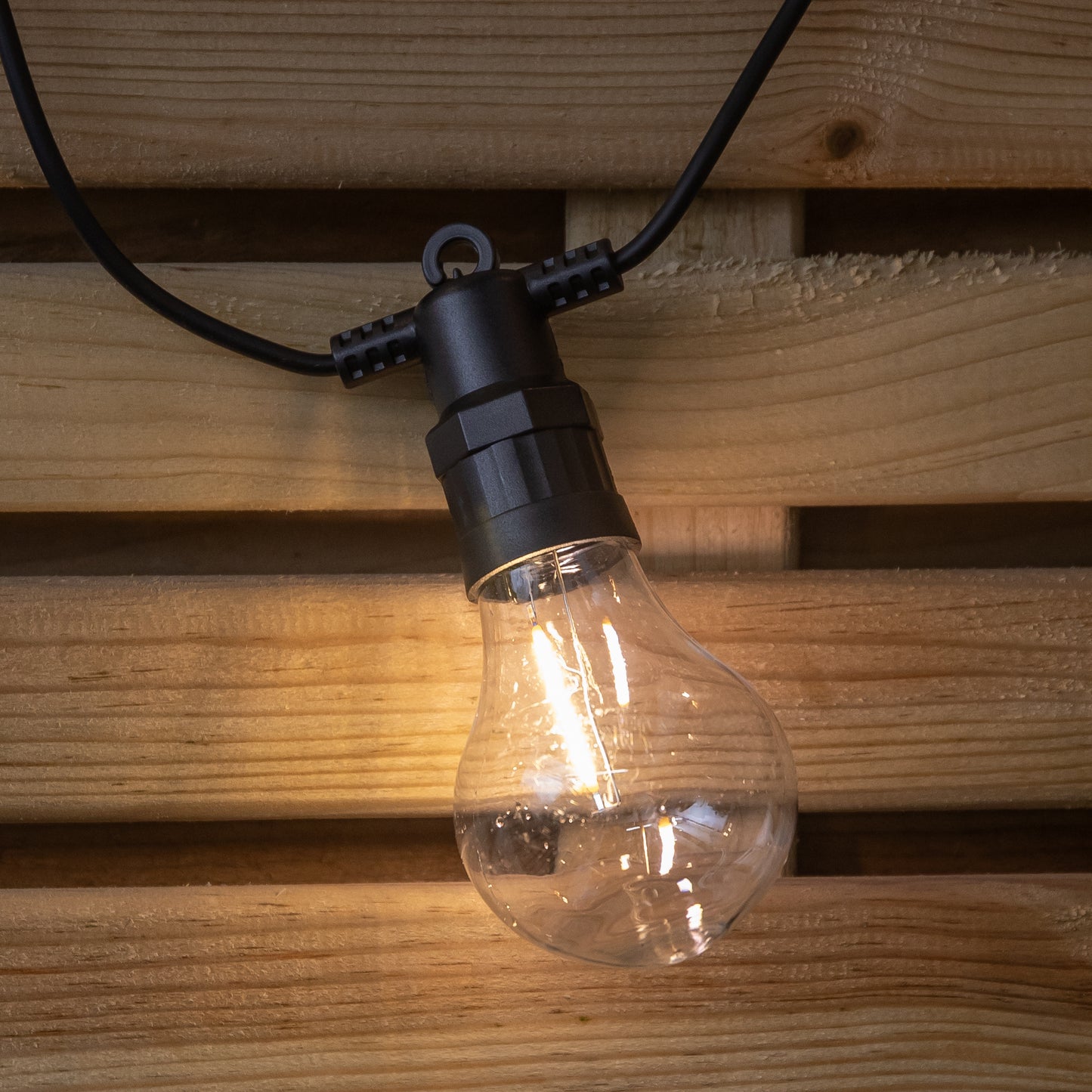 4.5m Set of 10 Connectable Festoon LED Bulb Lights in Warm White with Timer Function