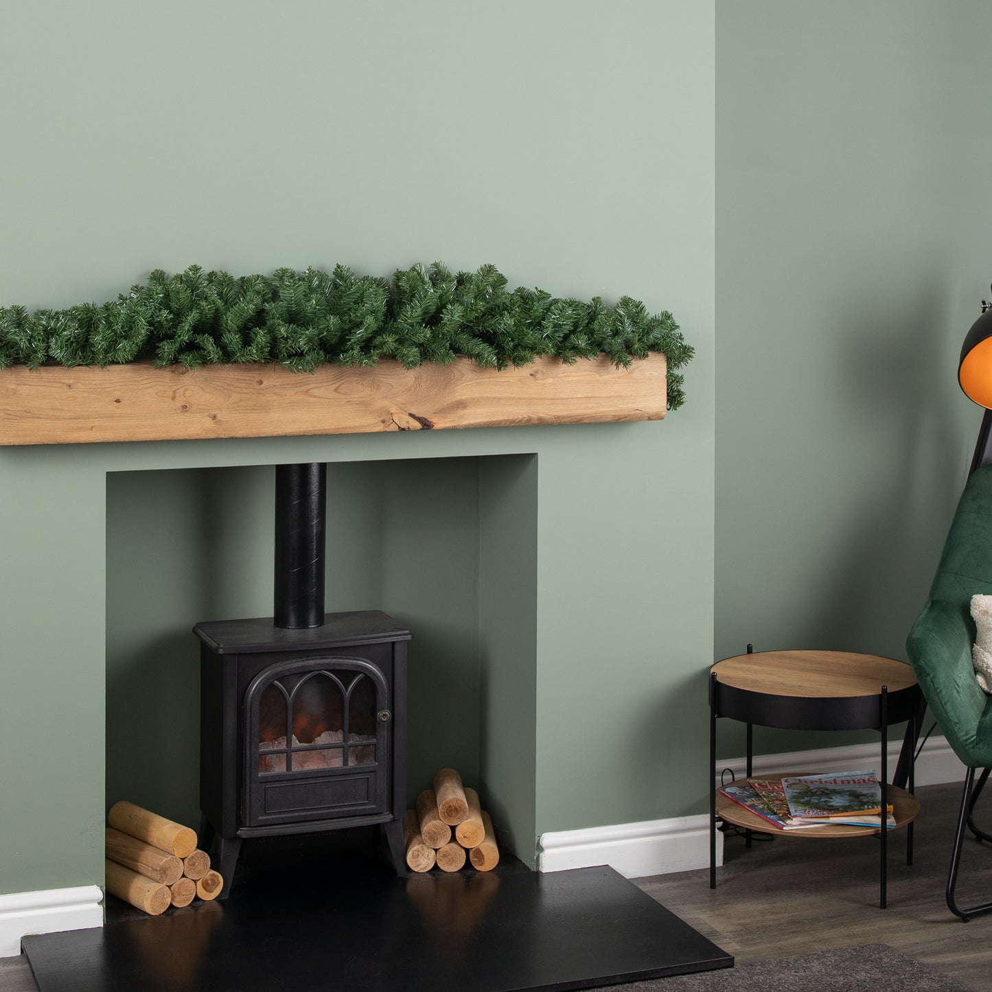 1.8m Plain Green Imperial Pine Christmas Garland Swag Decoration