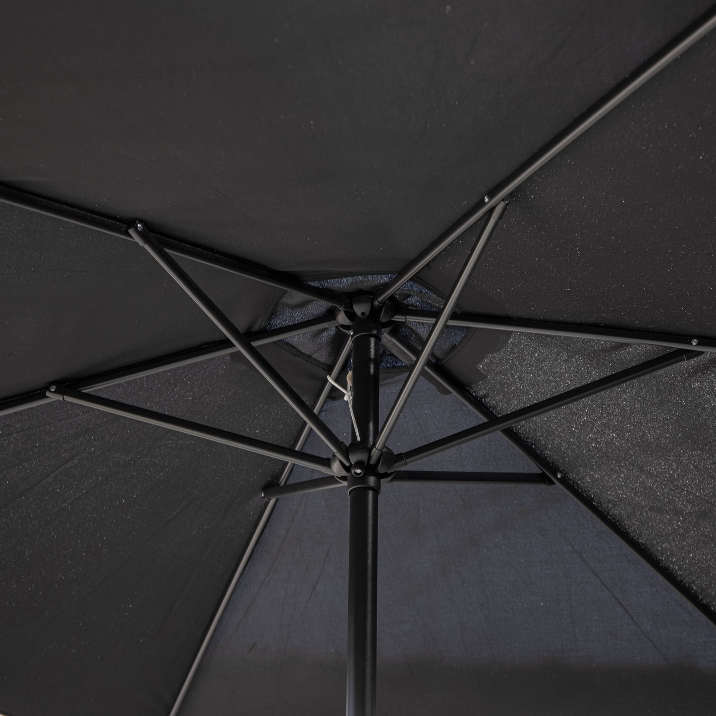 2.7m Havana Garden Patio Parasol with Crank Handle in Black with 9kg Base Included