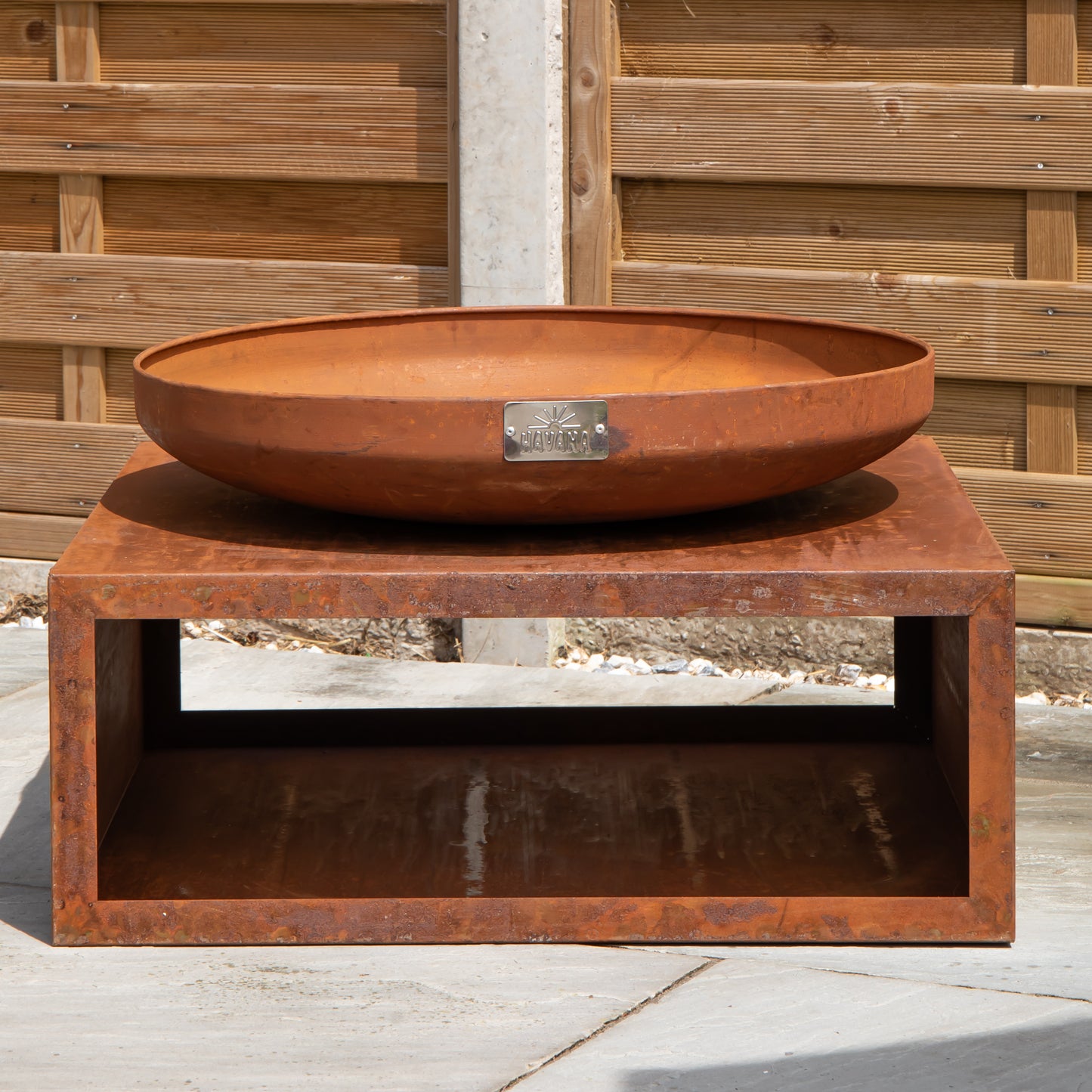 37cm Tierra Outdoor Steel Firebowl and Log Store