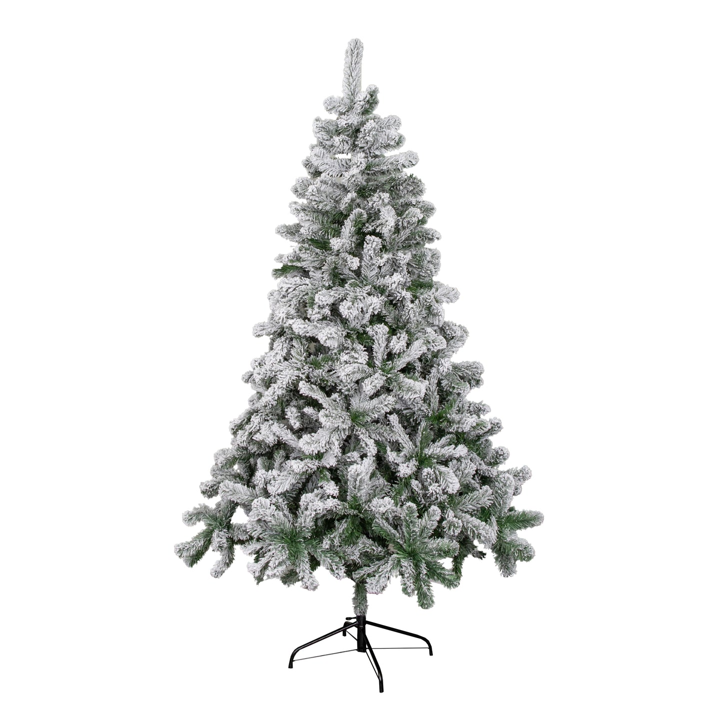 7ft (2.1m) Snowy Imperial Pine Green Fir Christmas Tree with Metal Stand