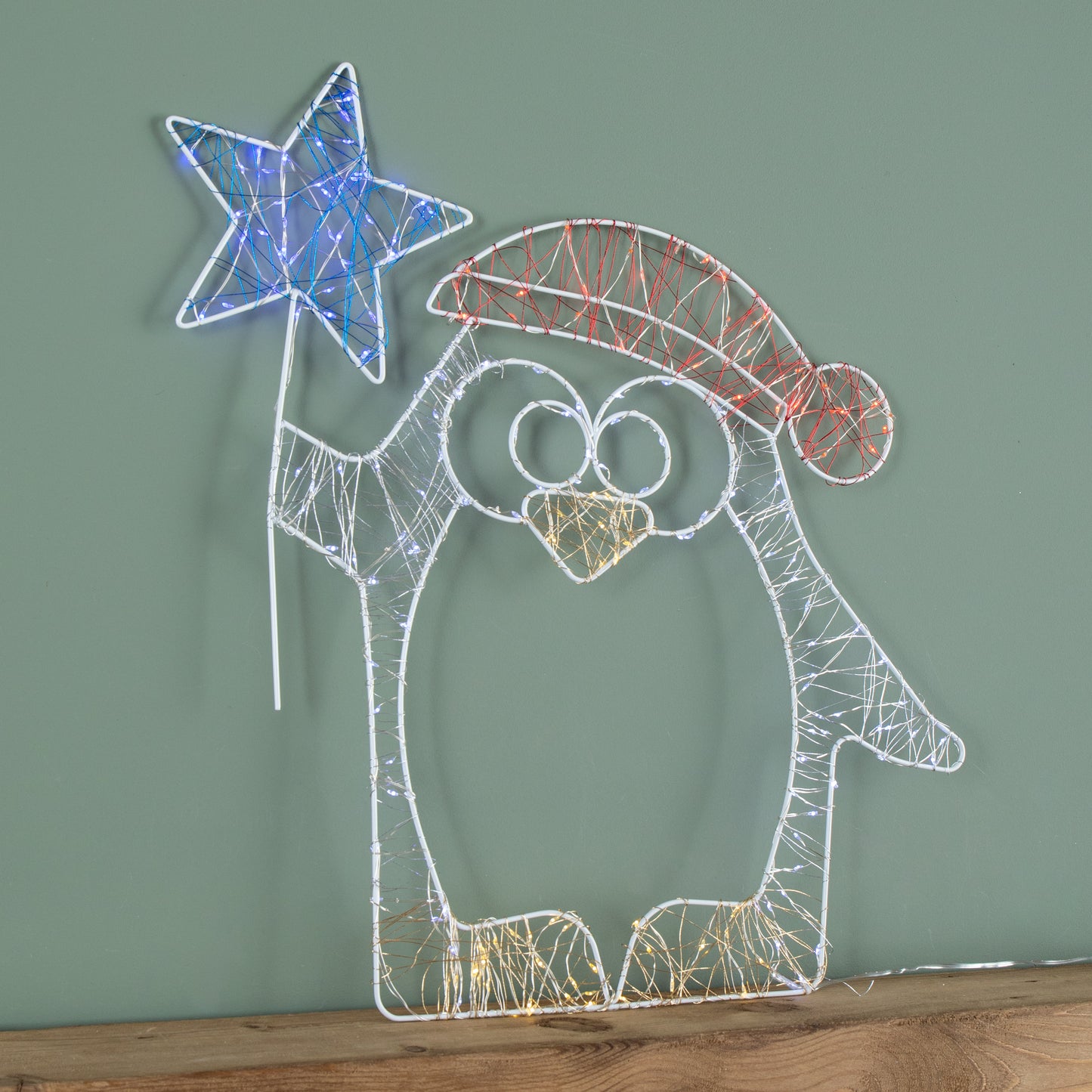 52cm Light up Christmas Penguin Dewdrop Silhouette with Twinkling LEDs