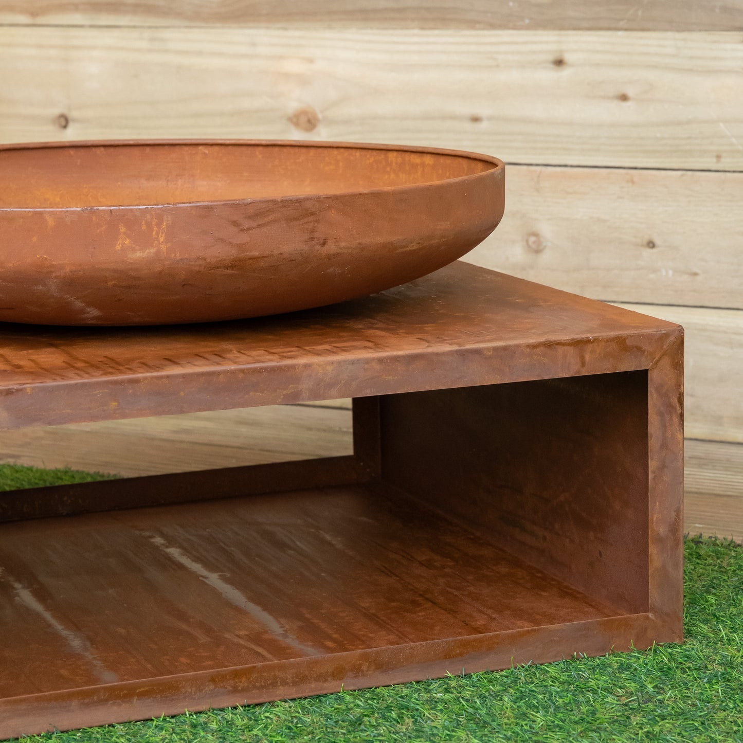 37cm Tierra Outdoor Steel Firebowl and Log Store