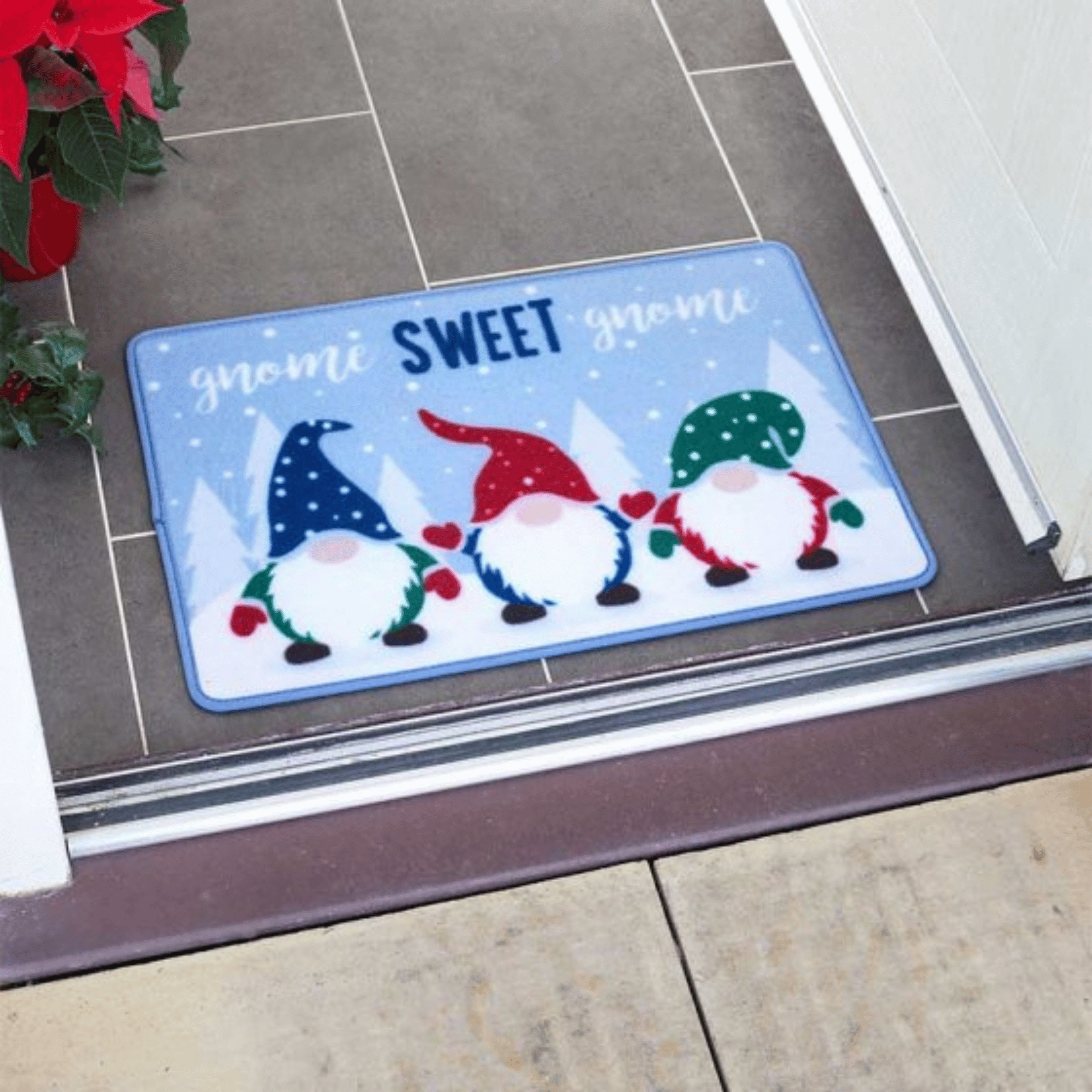 60cm x 40cm Gnome Sweet Gnome Fabric Christmas Doormat