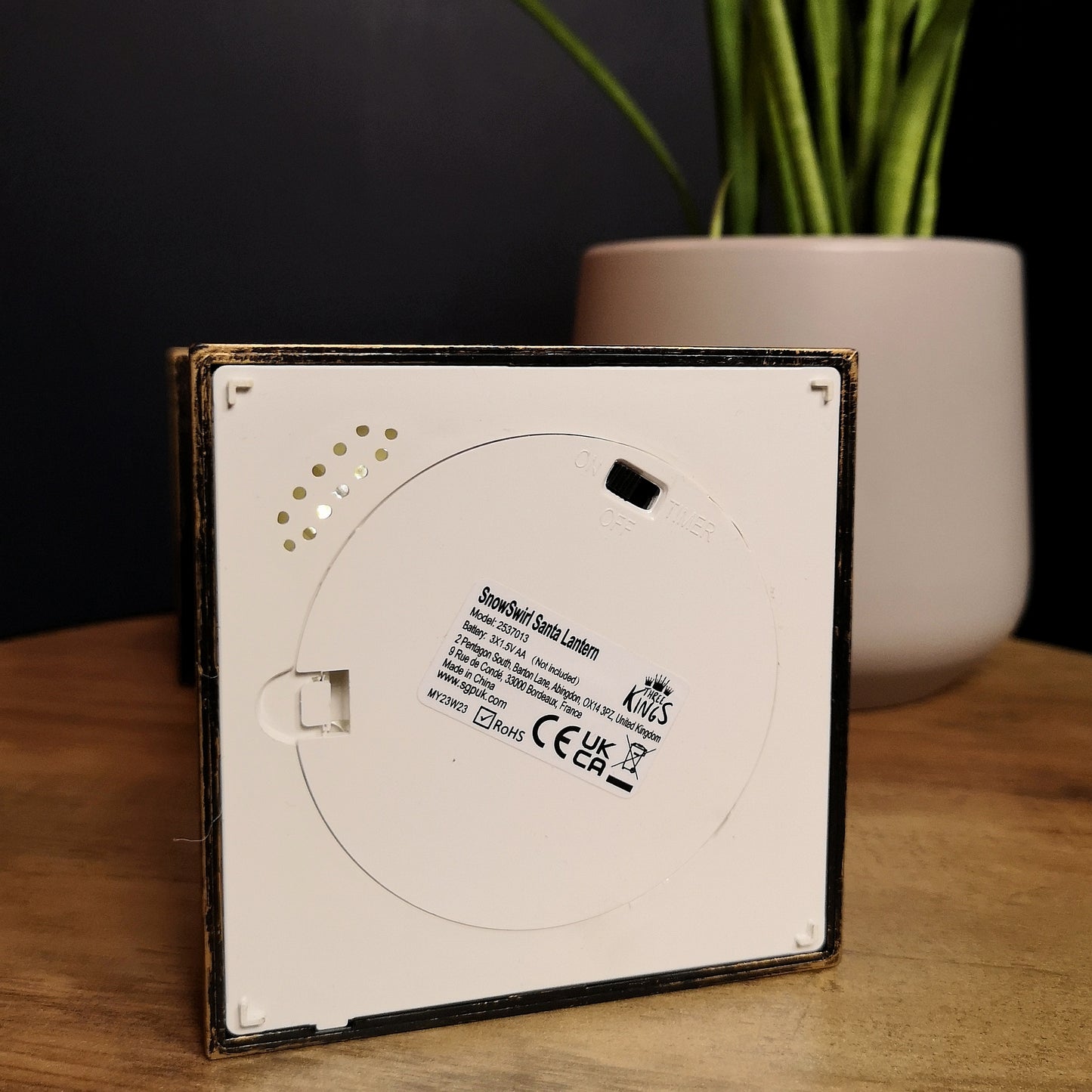 28cm Battery Operated Light up SnowSwirl Santa Christmas Lantern Decoration