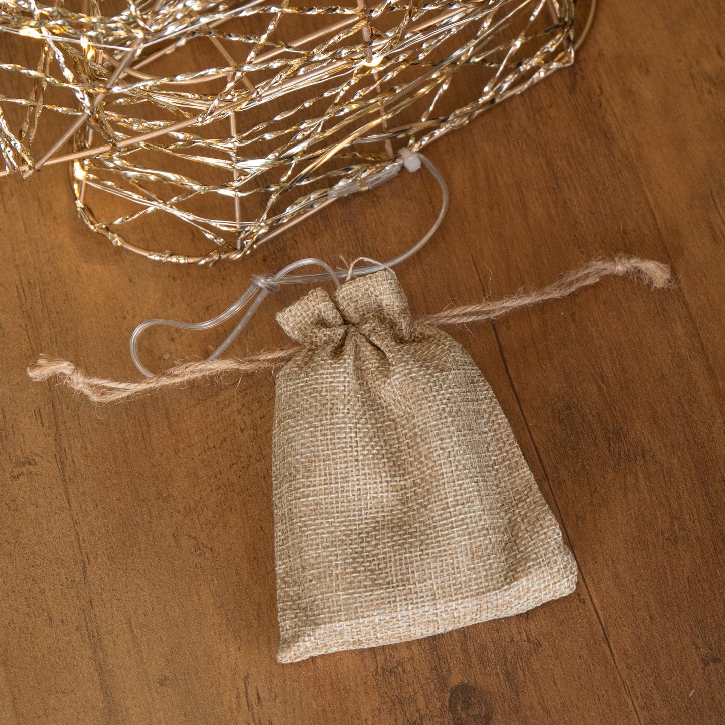 40cm Battery Operated Light up Gold Weave Christmas Tree with Warm White LEDs