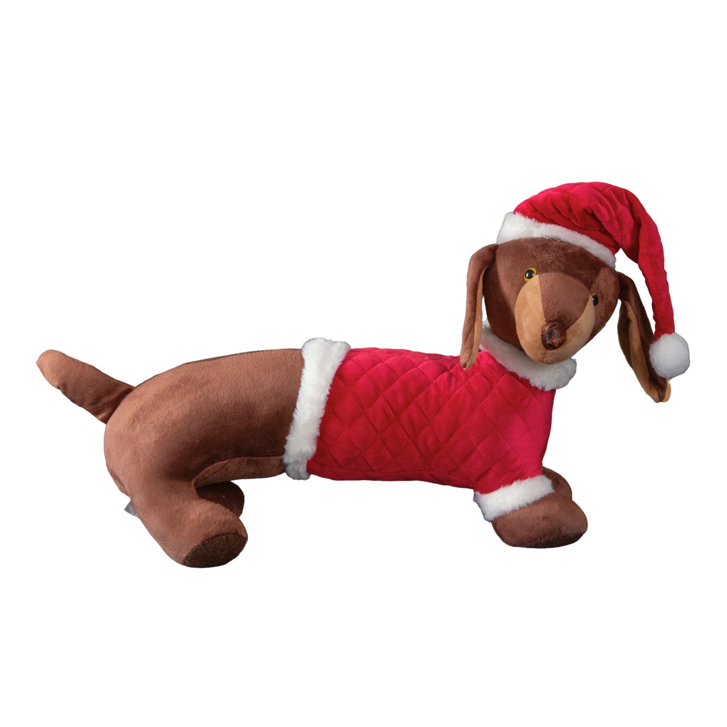 55cm Red and White Plush Donovan Dachshund Christmas Decoration