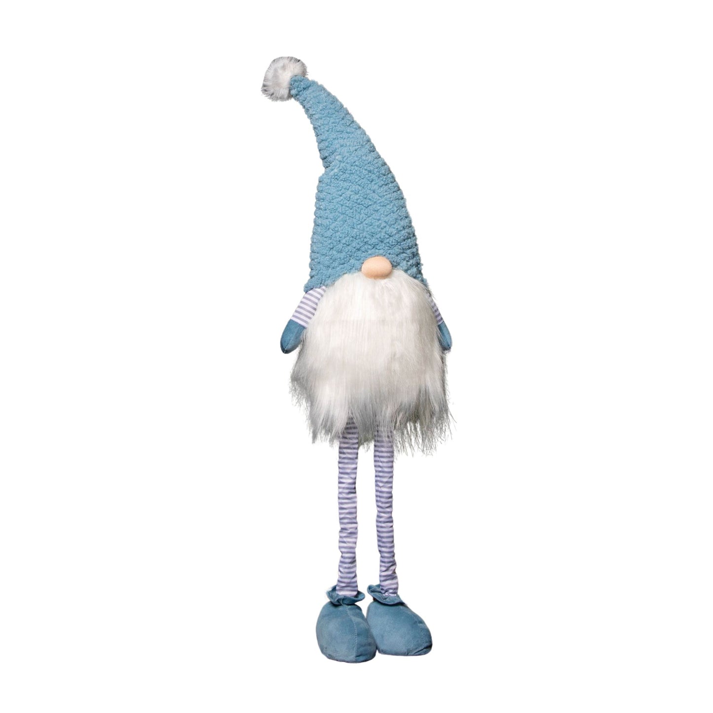 89cm Blue Standing Christmas Gonk Decoration with Extendable Legs and Knitted Hat