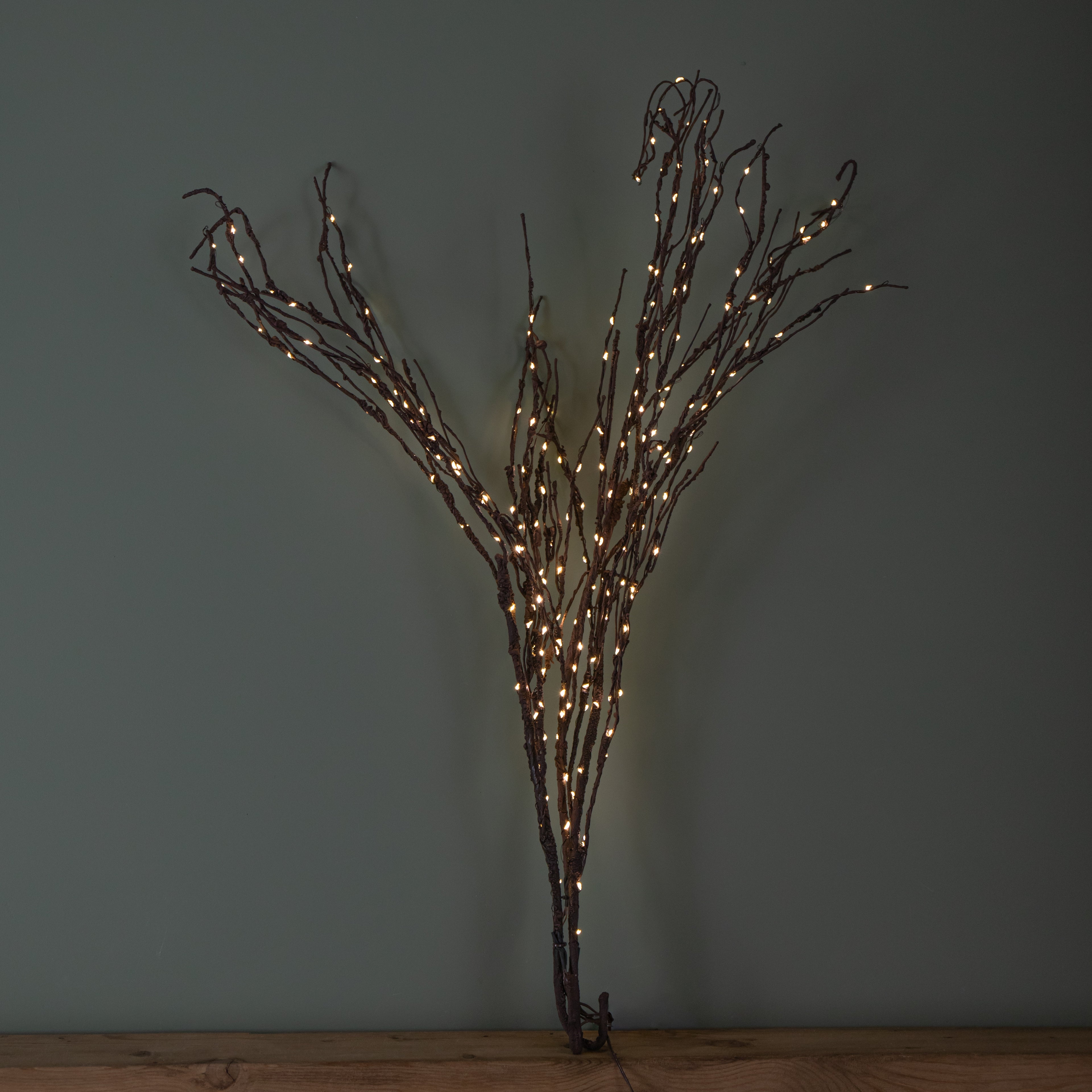 90cm Set of 3 Light up Christmas Twigs with 210 Warm White LEDs (Twigs only)
