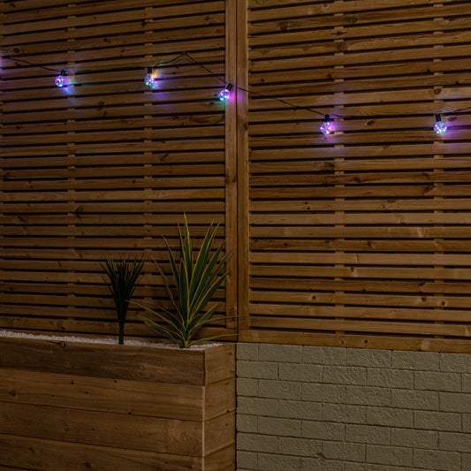 Set of 20 Indoor Outdoor Connectable Firefly Festoon Lights with Multi-Coloured LEDs
