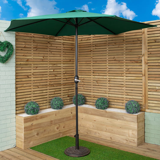 Samuel Alexander 2.7m Havana Garden Patio Parasol with Crank Handle and Cover in Green