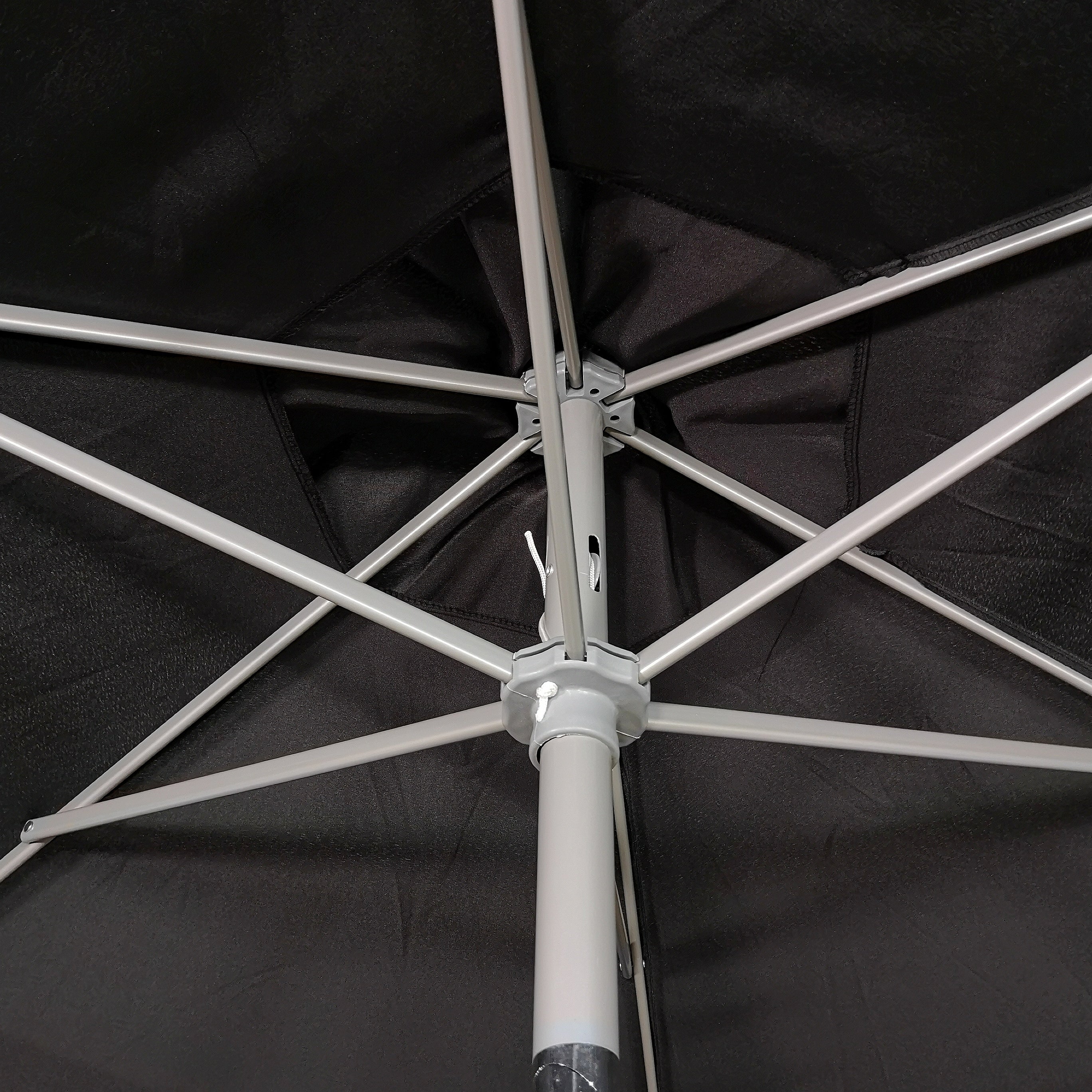 2m Lightweight Aluminium Garden Parasol with Crank & Tilt Mechanism in Black