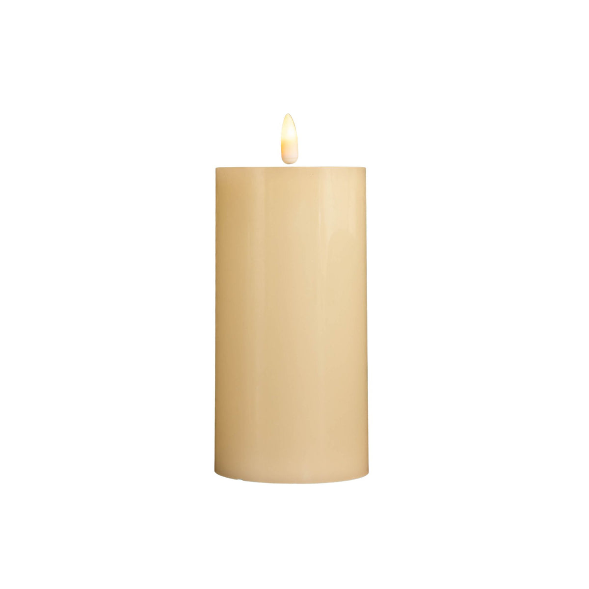 7.5cm x 15cm Cream Wax Melted Pool Effect Candle with Timer Function and Warm White LED