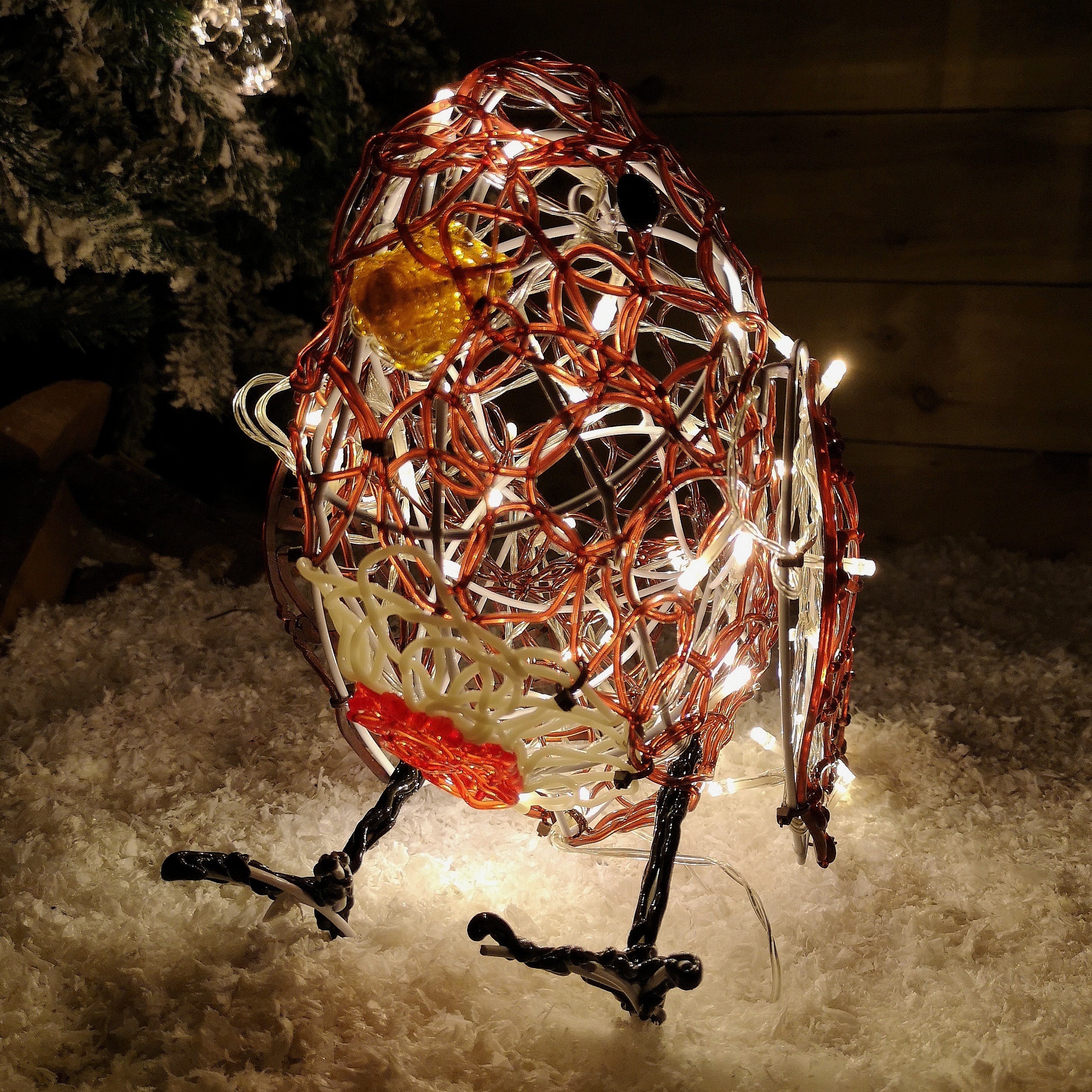 30cm Premier Soft Acrylic Outdoor Lit Christmas Robin with 60 Warm White LEDs