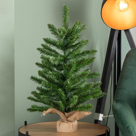 60cm Mini Richmond Christmas Tree in a Burlap Base with 72 Tips