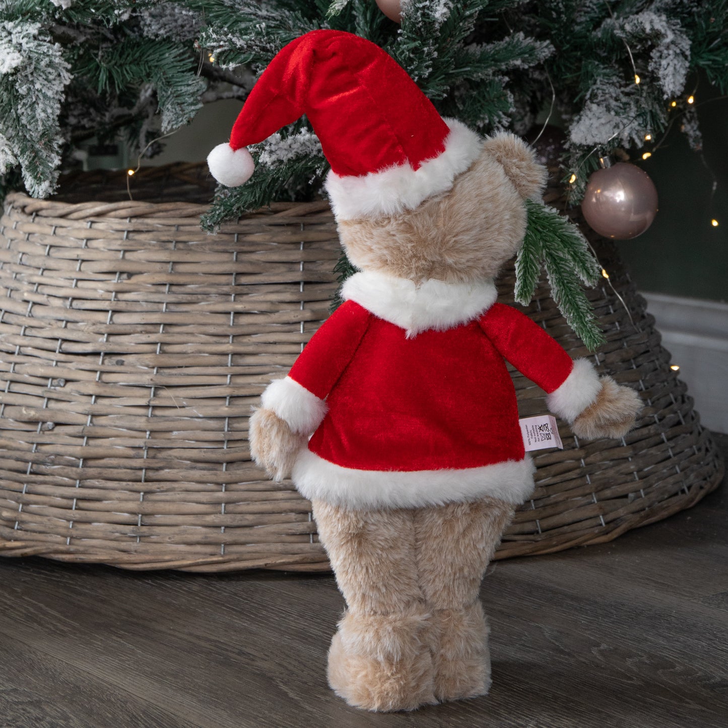 35cm Plush Standing Teddy Santa Christmas Decoration