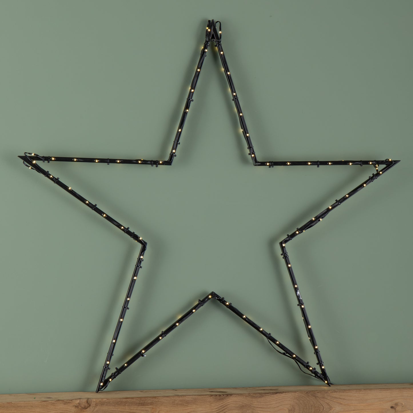 90cm Light up Dewdrop Metal Christmas Star with Garden Stake & Warm White LEDs