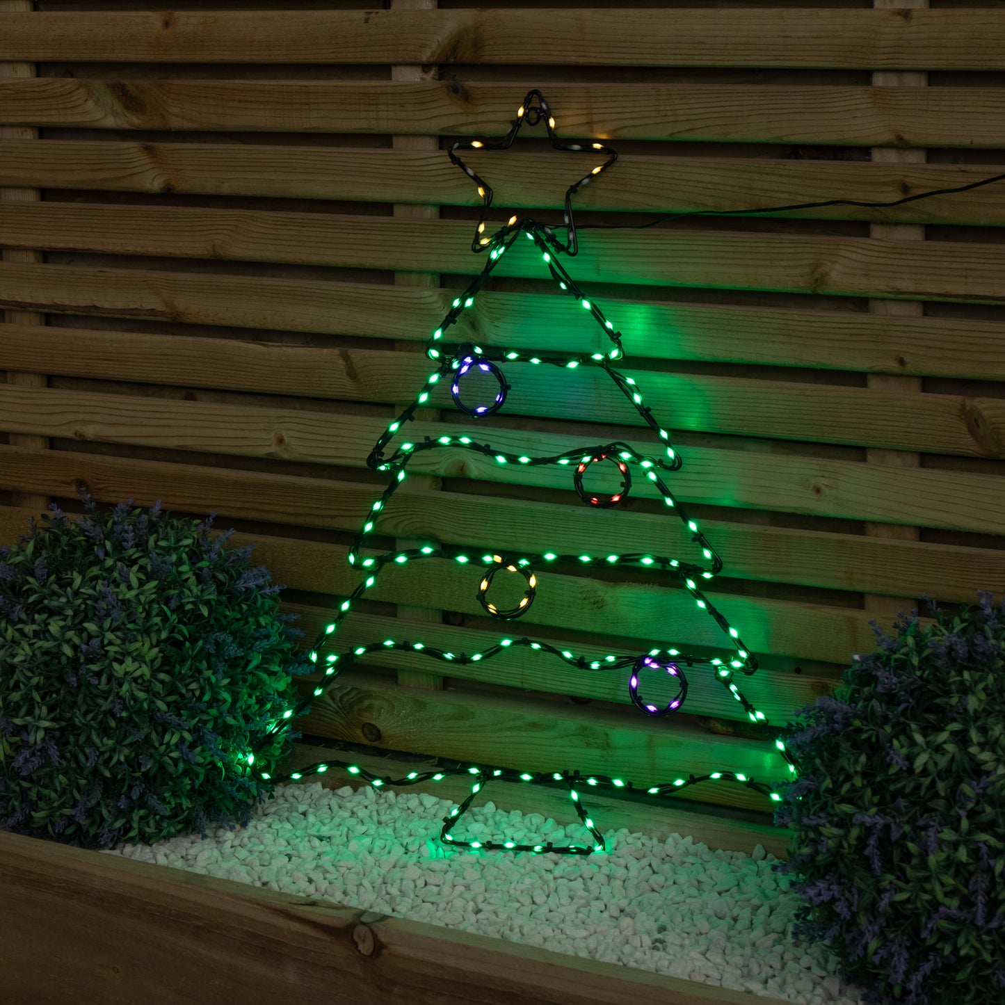60cm x 46cm Light up FlexiBrights Christmas Tree Silhouette with 164 Multi-Coloured LEDs