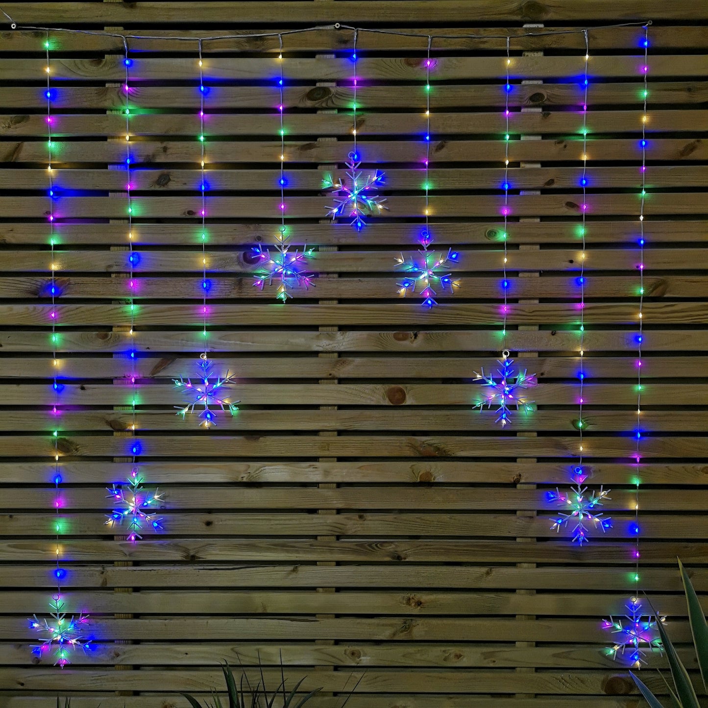 1.2m Multi Colour LED Snowflake Curtain Lights Christmas Decorations