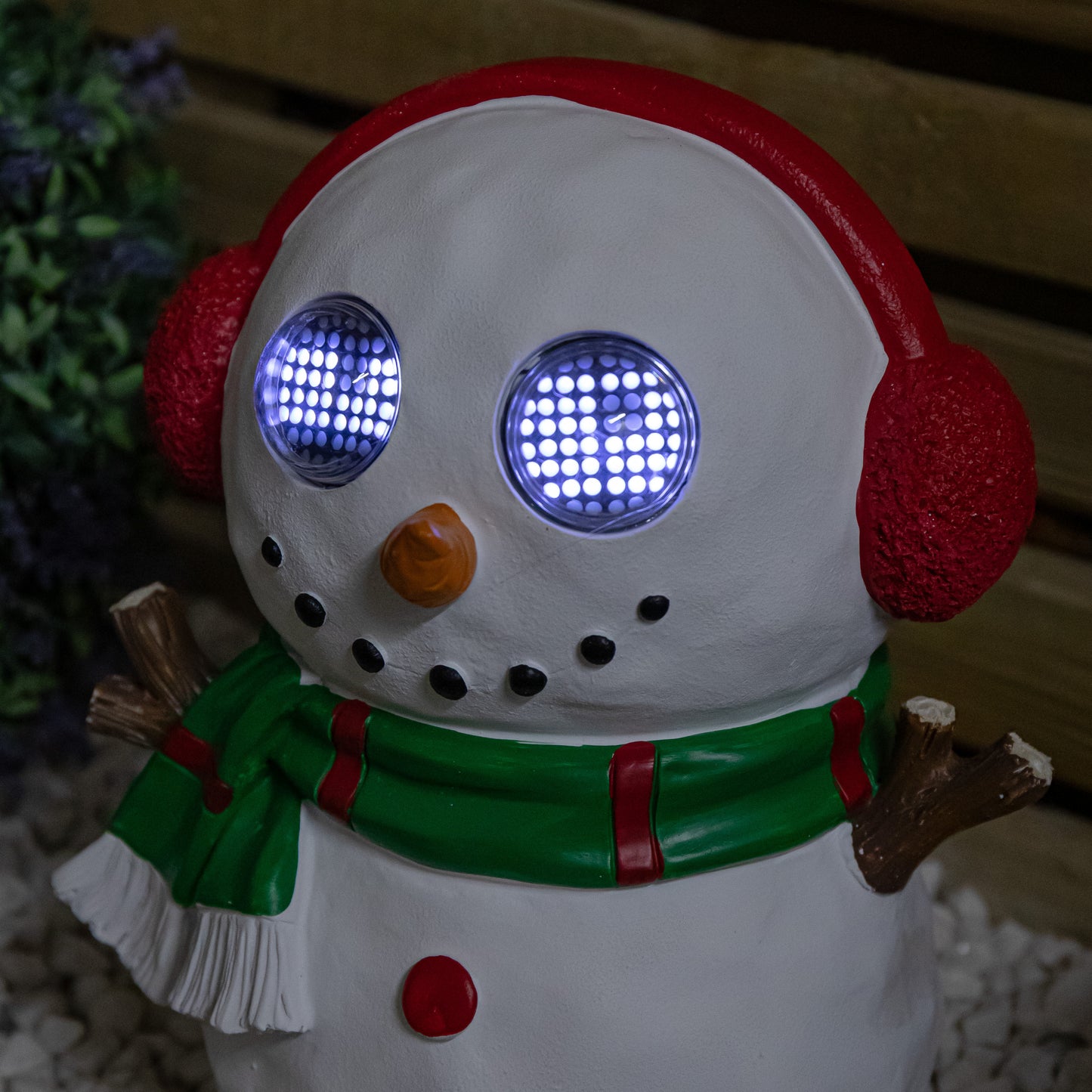 25cm Battery Operated Outdoor Blinkin' Frosty Snowman Christmas with White LEDs & Timer Function