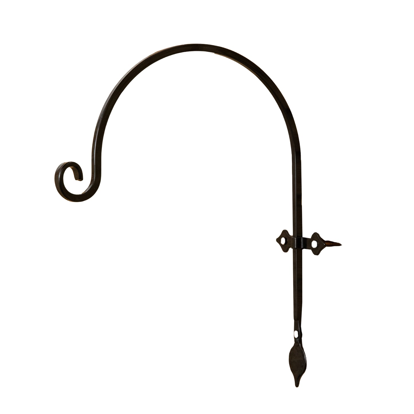 38cm Black Handcrafted Metal Garden Wall Bracket Hook for Hanging Baskets