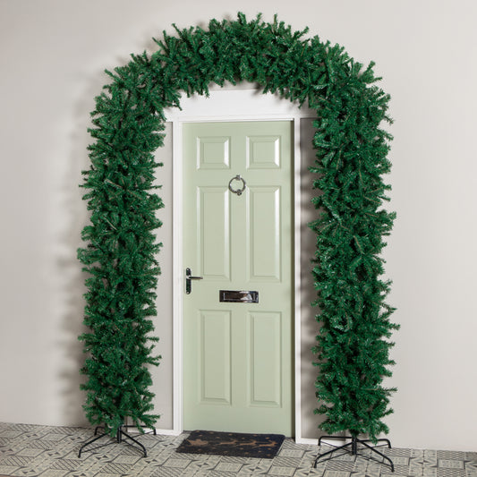 8ft (2.50m) Samuel Alexander Single Door Plain Green Christmas Tree Arch with 2000 Tips