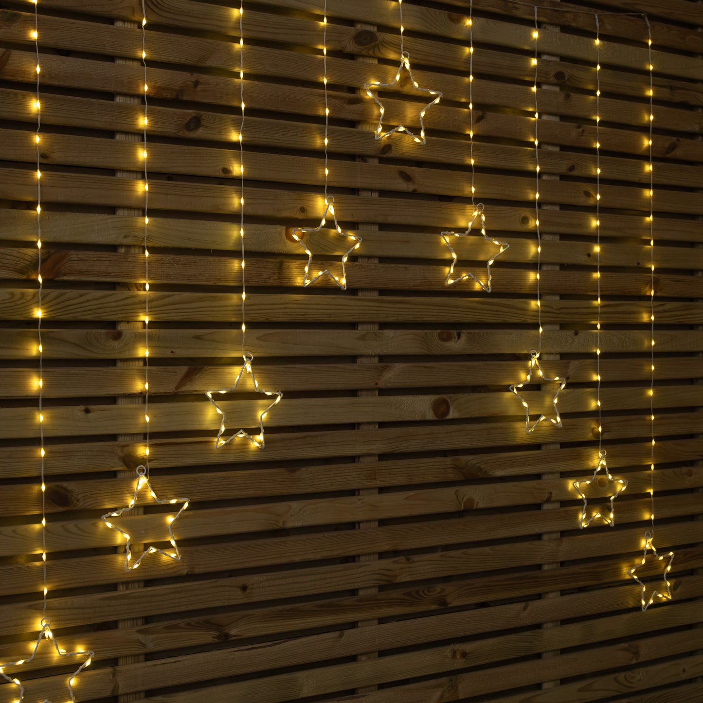 1.2m Light up Star Curtain Christmas Lights with Warm White LEDs